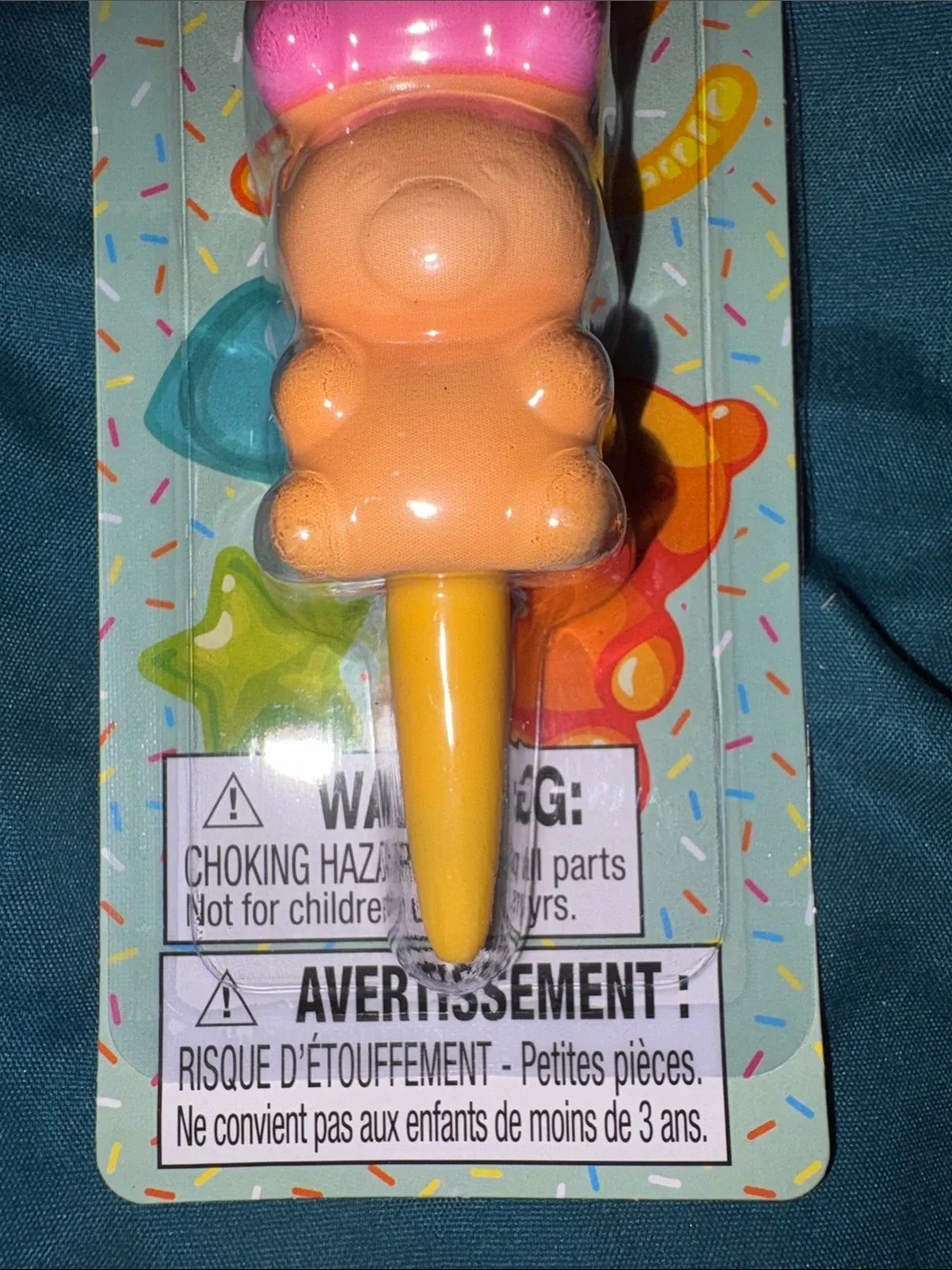 Squishy Pen Stress Toy - Blue, Pink, Orange Stackable Bears